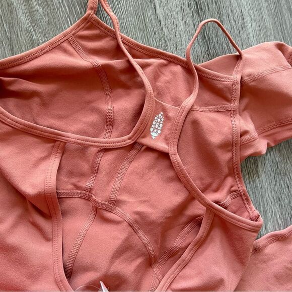 NWT Free People Ashford Side to Side Performance Jumpsuit in Coral XS - Picture 4 of 6